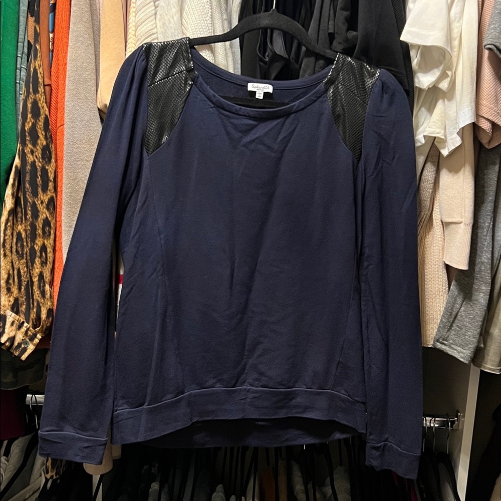 Splendid Navy Top with Black Accents